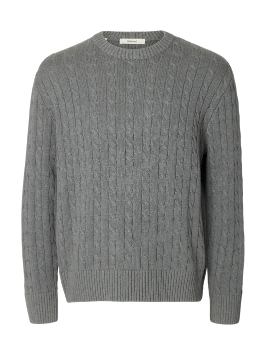 Jersey de punto trenzado de corte clásico