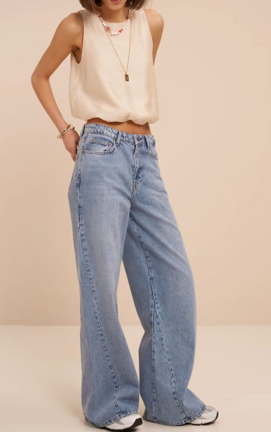 Blauwe flared jeans