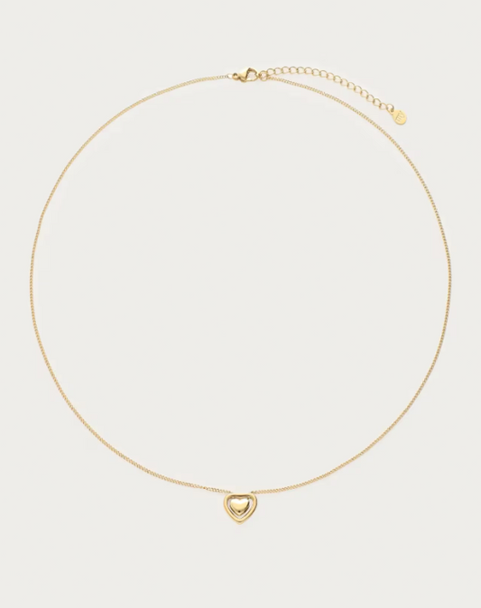 Collar minimalista con doble corazón