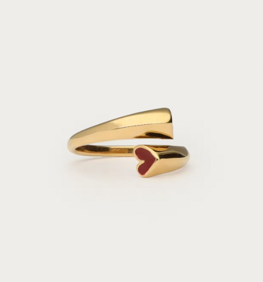Anillo con delicados corazones abiertos