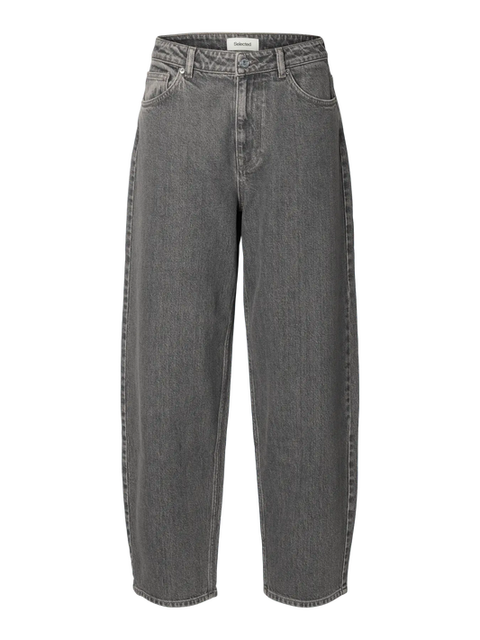 Jeans barrel de talle alto