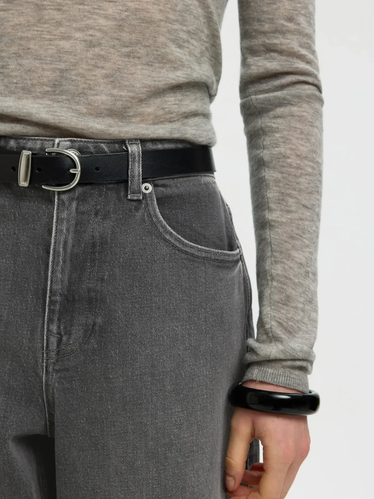 Jeans barrel de talle alto